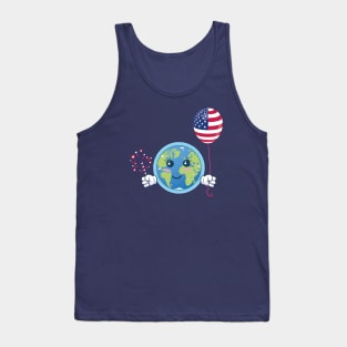 Independence Day. Earth celebrates the 4th of July Tank Top